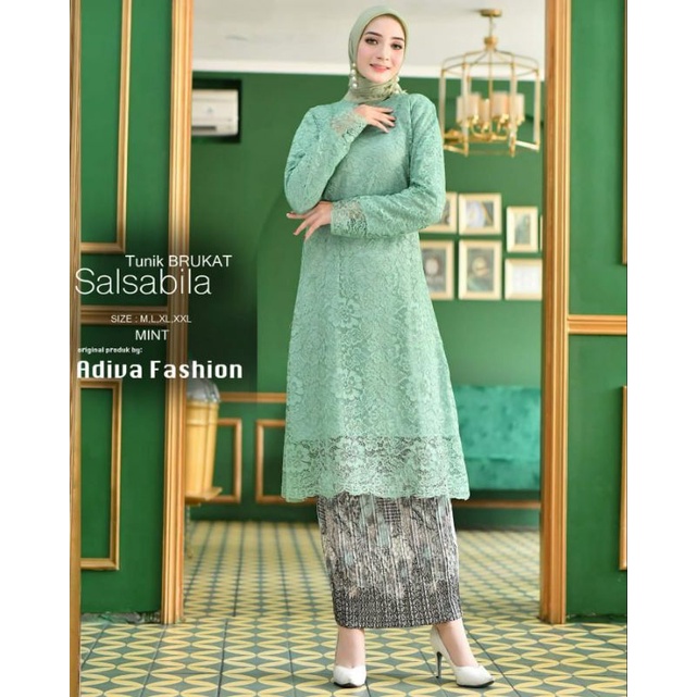 tunik brokat pesta/kebaya tunik brokat/kebaya tunik mewah