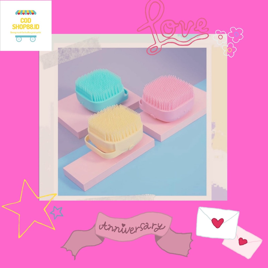 (COD) Sikat Mandi Bahan Silikon Lembut Sikat Badan Kepala Shower Brush Silicone Dispenser Sabun