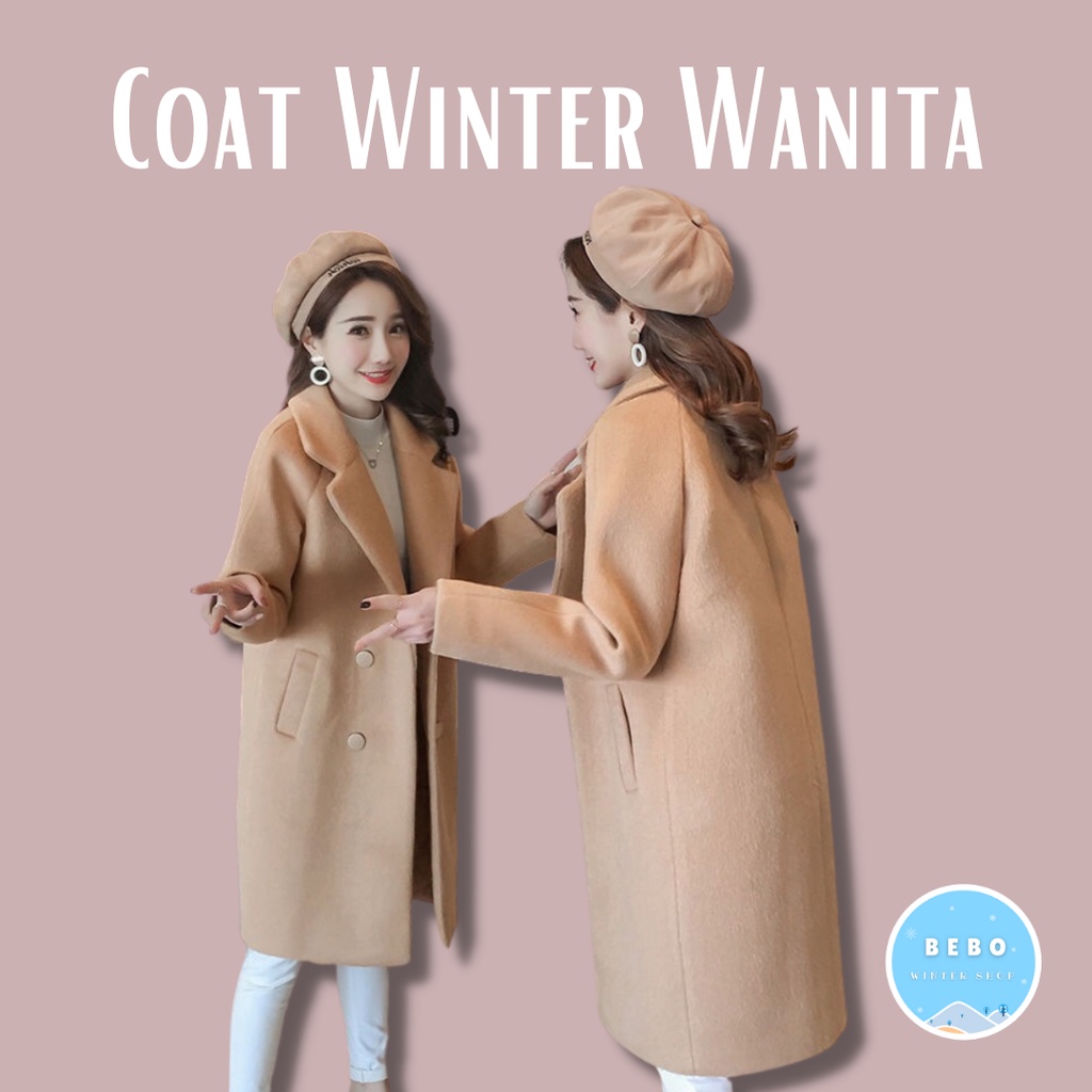 Jaket blazer Mantel panjang wanita musim dinginWinter long coat women