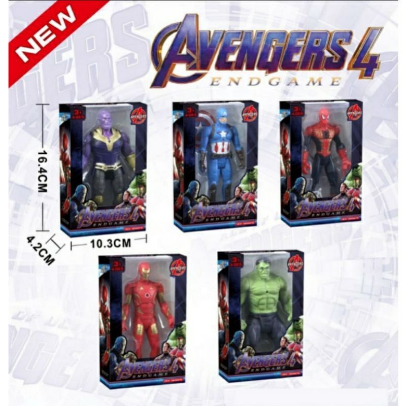 MAINAN ROBOT AVENGERS END GAME NYALA LED KEMASAN BOX/ MAINAN ROBOT SPIDERMAN IRONMAN HULK CAPTAIN AMERIKA