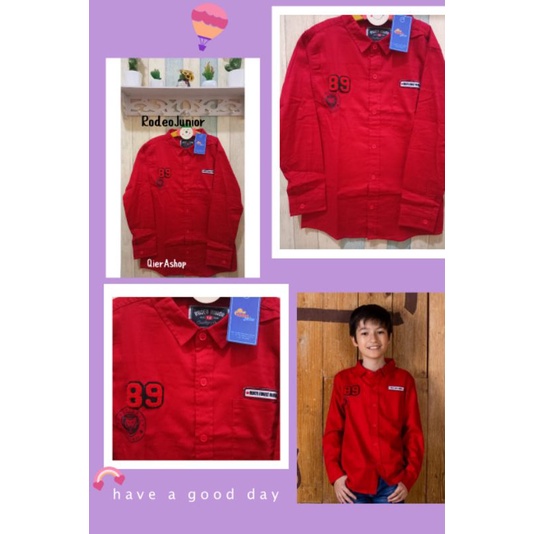 Atasan kemeja panjang anak laki laki Rodeo Junior