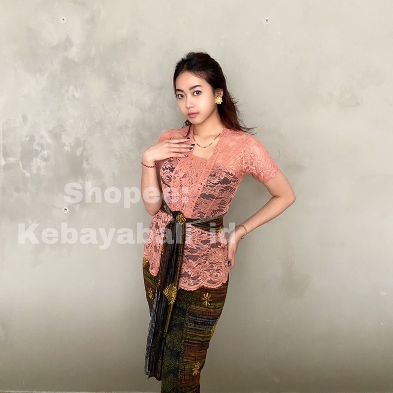 Kebaya bali brokat sofia strecth melar atasan tradisional lengan pendek