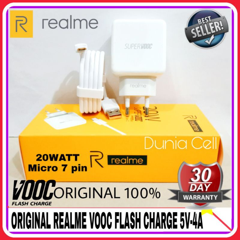 Charger Realme 3 Pro Realme 5 ORIGINAL 100% SUPER VOOC Micro USB