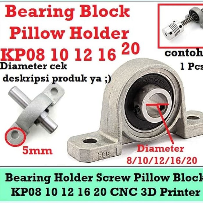 Bearing Pillow Block KP08 8mm Shaft Holder Lead Screw CNC