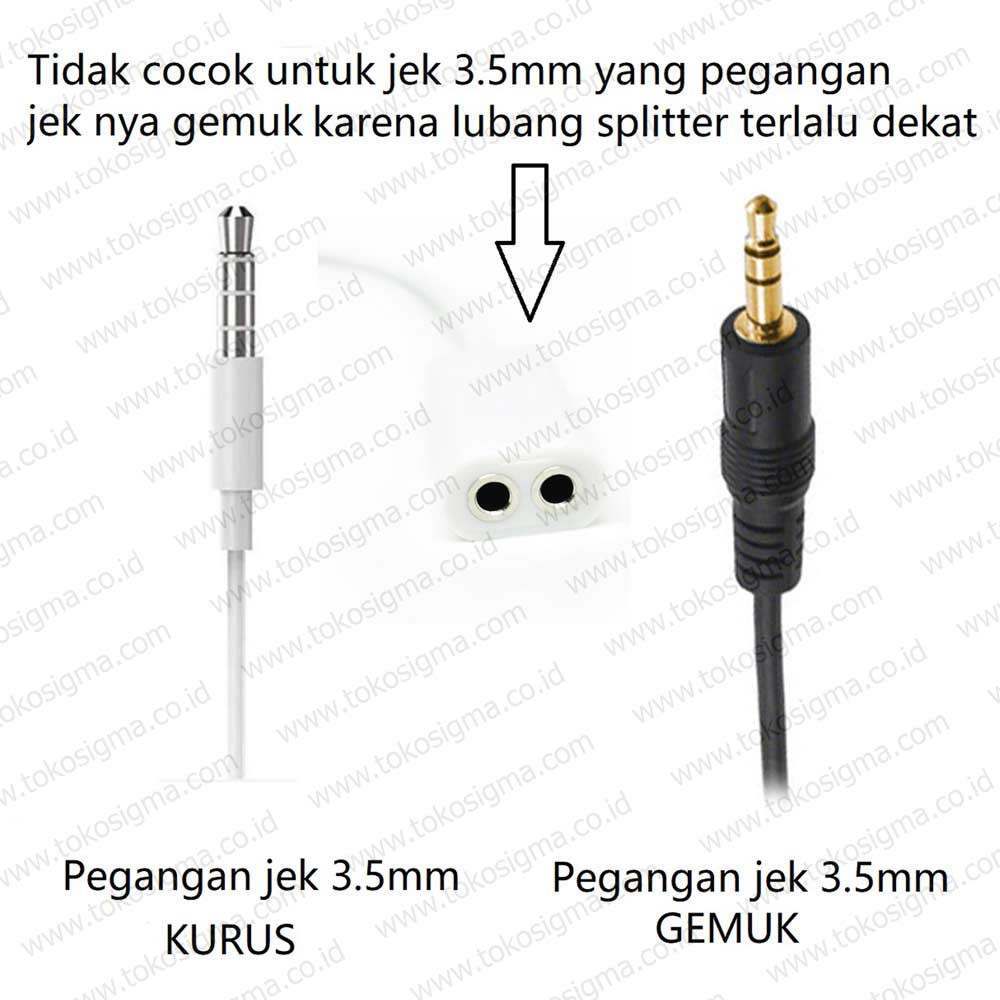 AUDIO SPLITTER PEMBAGI CABANG HEADSET AUX 3.5mm phone Garis 3 ADAPTER