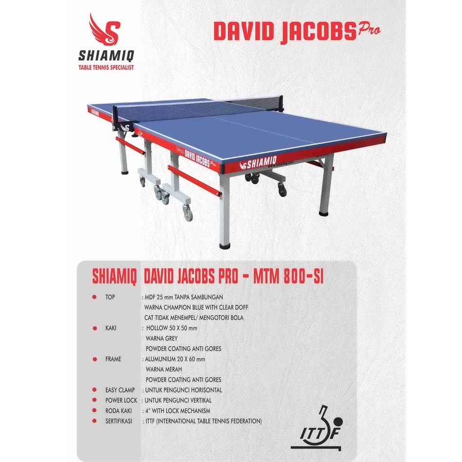 Meja Pingpong Tenis Meja SHIAMIQ David Jacobs Pro