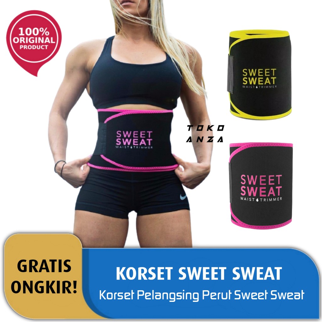 Korset Pelangsing Perut Buncit Pria Wanita Sweet Sweat Perekat Pengecil Perut Pria Stagen Original