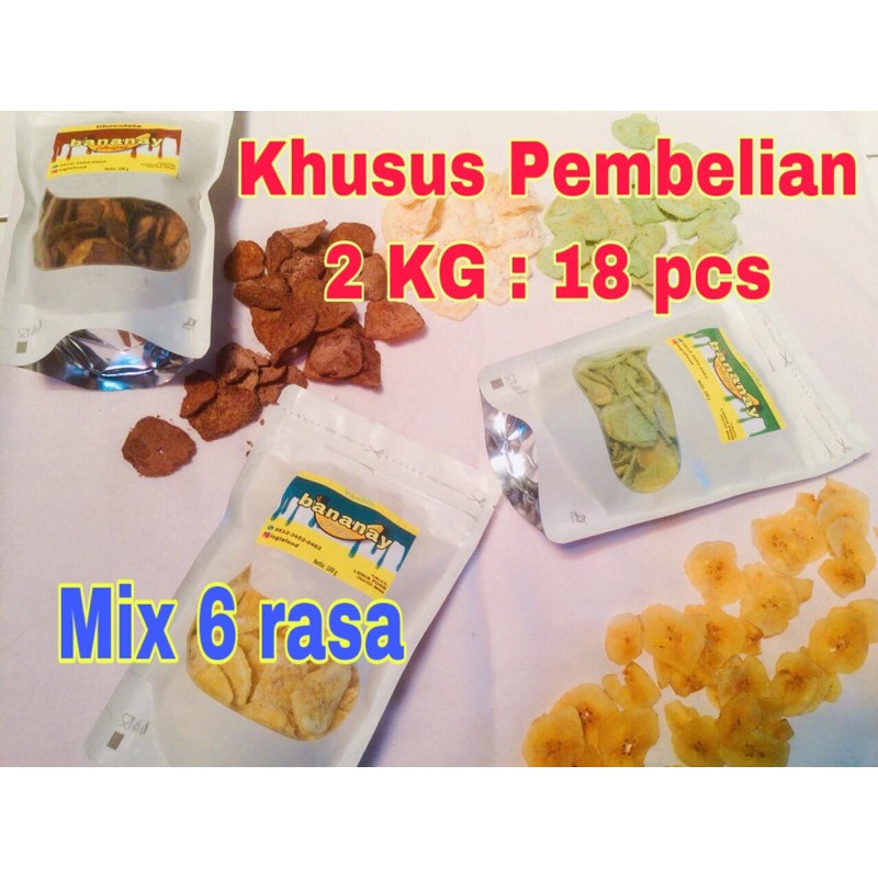 

KERIPIK PISANG ANEKA RASA - BANANAY CHIPS, “KHUSUS PEMBELIAN 18 PCS”