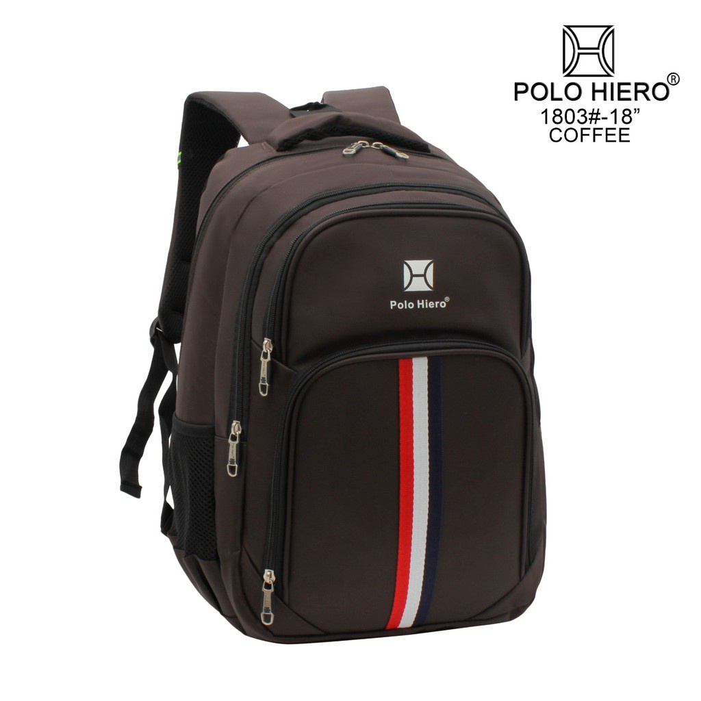 (RF) Tas Ransel Fashion Polo Hiero 1803 Tas Pria Laptop Ransel Import Sekolah (Free Rain Cover)