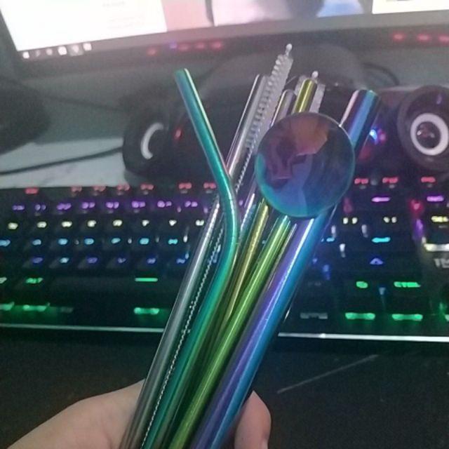 Eceran Sedotan Stainless Warna / Stainless Straw Bent/bengkok