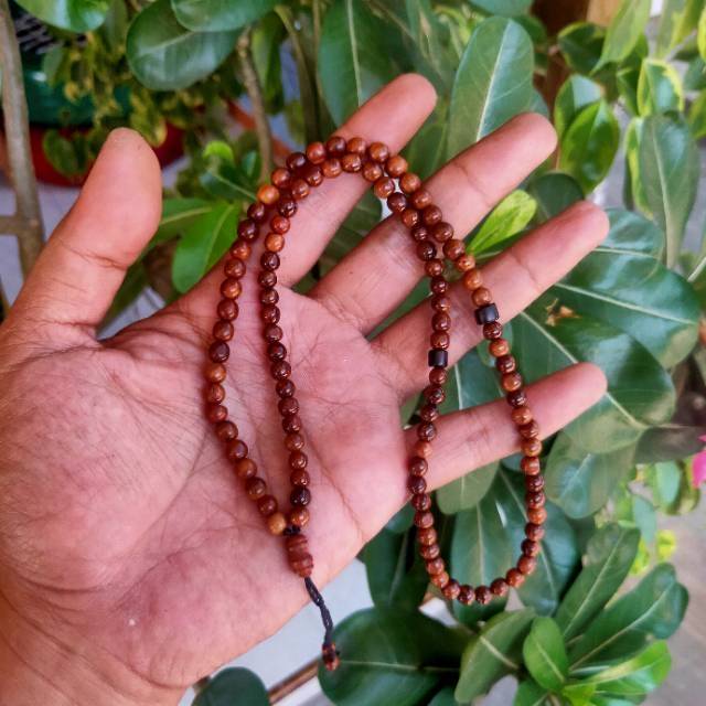 Tasbih kokka kaukah 99 kalung kepala coklat