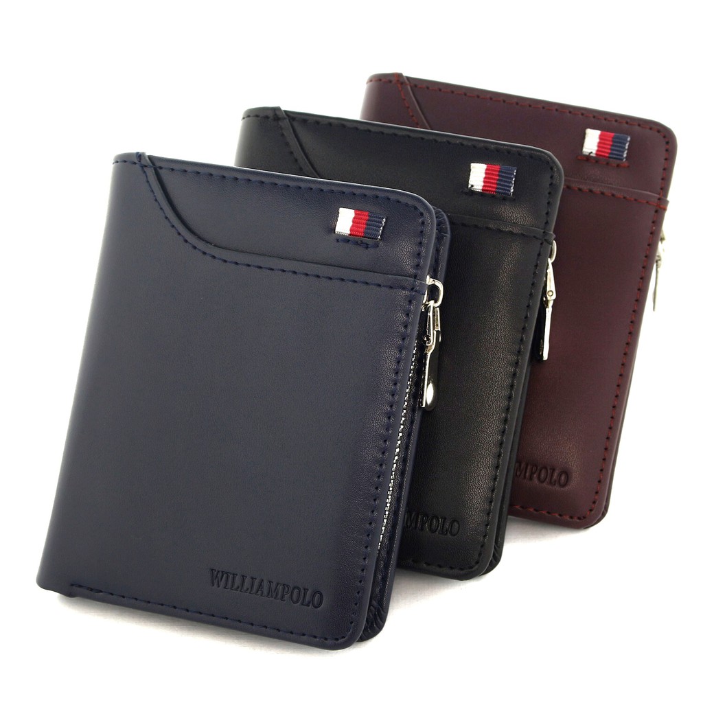 TOKOKOE - Dompet Pria model Lipat dengan Resleting bahan Kulit Vegan Original - William Polo-4