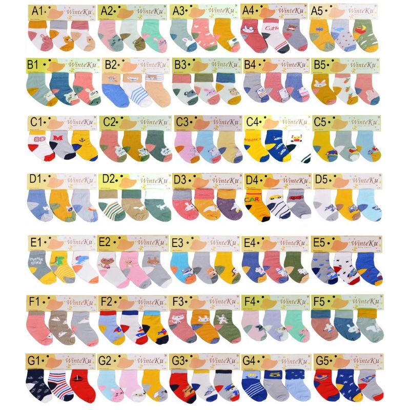 Kaos kaki winteku/flower/evc/baby kingdom 3in1 0-6 bulan