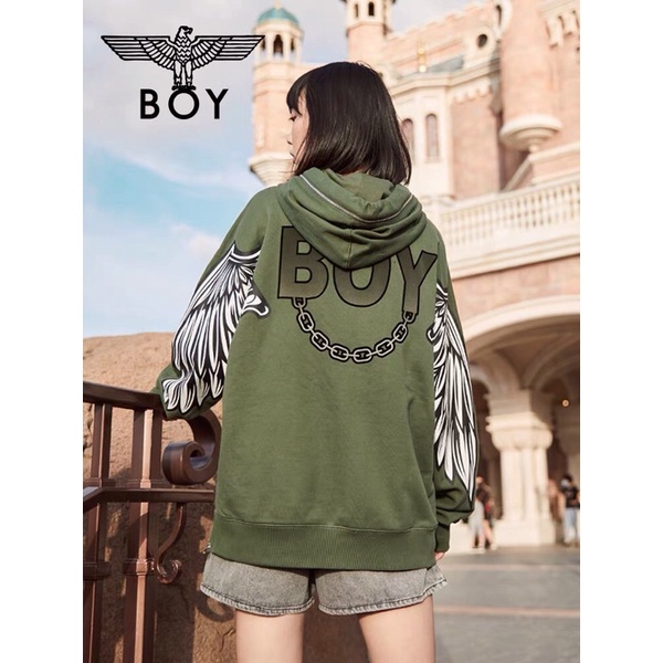 BOY47 SWEATER HOODIE BOY LONDON SPECIAL COLOUR GREEN EDITION WINGS PRIA WANITA ASIA EROPA