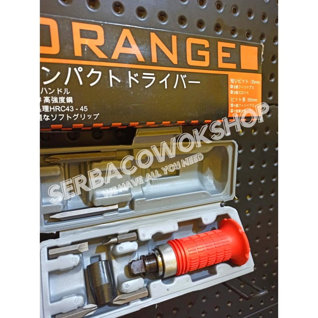 Orange Obeng Ketok Putar Set 6 Pcs Vessel Impact Screwdriver Set Box Termurah Berkualitas