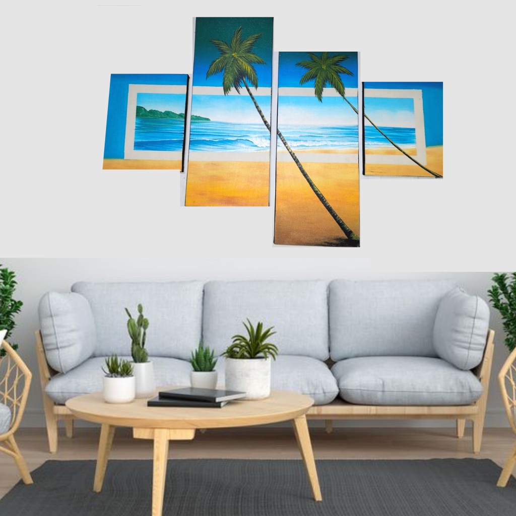 Lukisan Pemandangan Pantai Hiasan Dinding Ruang Tamu Bali Art Shoping M6