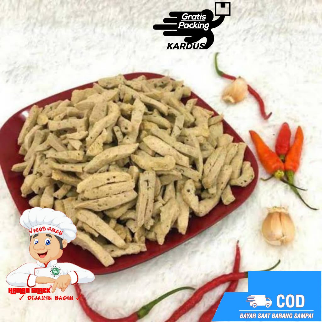 500g Basreng Stik PEDAS jajanan jadul | makanan ringan - basreng pedas - snack kiloan - basreng-B,STK GRH POLOS