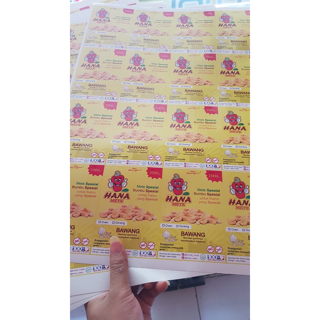 

PRINT / CETAK STICKER - LABEL KEMASAN MURAH BERKUALITAS A3+