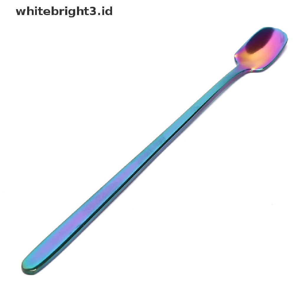 (whitebright3.id) 1pc Sendok Kopi Gagang Panjang Bahan Stainless Steel