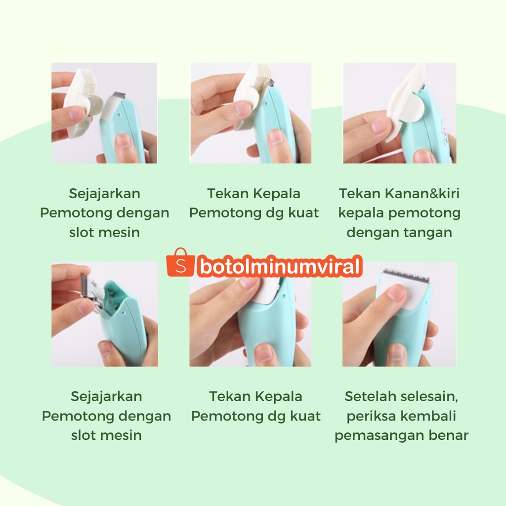 Alat Cukur Hair Clipper Trimmer Set Bayi Anak Rechargeable USB Impor Aman