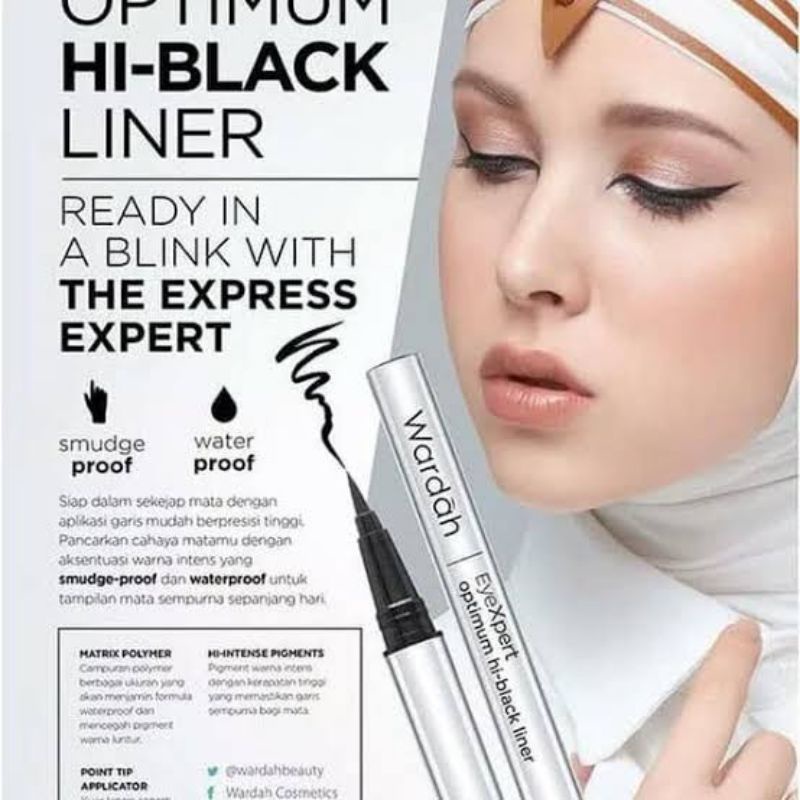 ✿ELYSABETHME✿ Wardah EyeXpert Optimum Hi-Black Liner liquid cair waterproof mudah dipakai