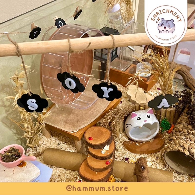 

Papan Nama Hamster Akrilik | Papan Nama Landak Mini | Papan Signage Dekorasi Kandang Hamster