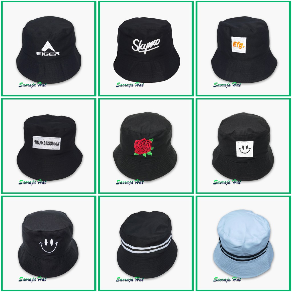  TOPI  BUCKET  HAT BORDIR BUCKET  LIST HIGH QUALITY Shopee 