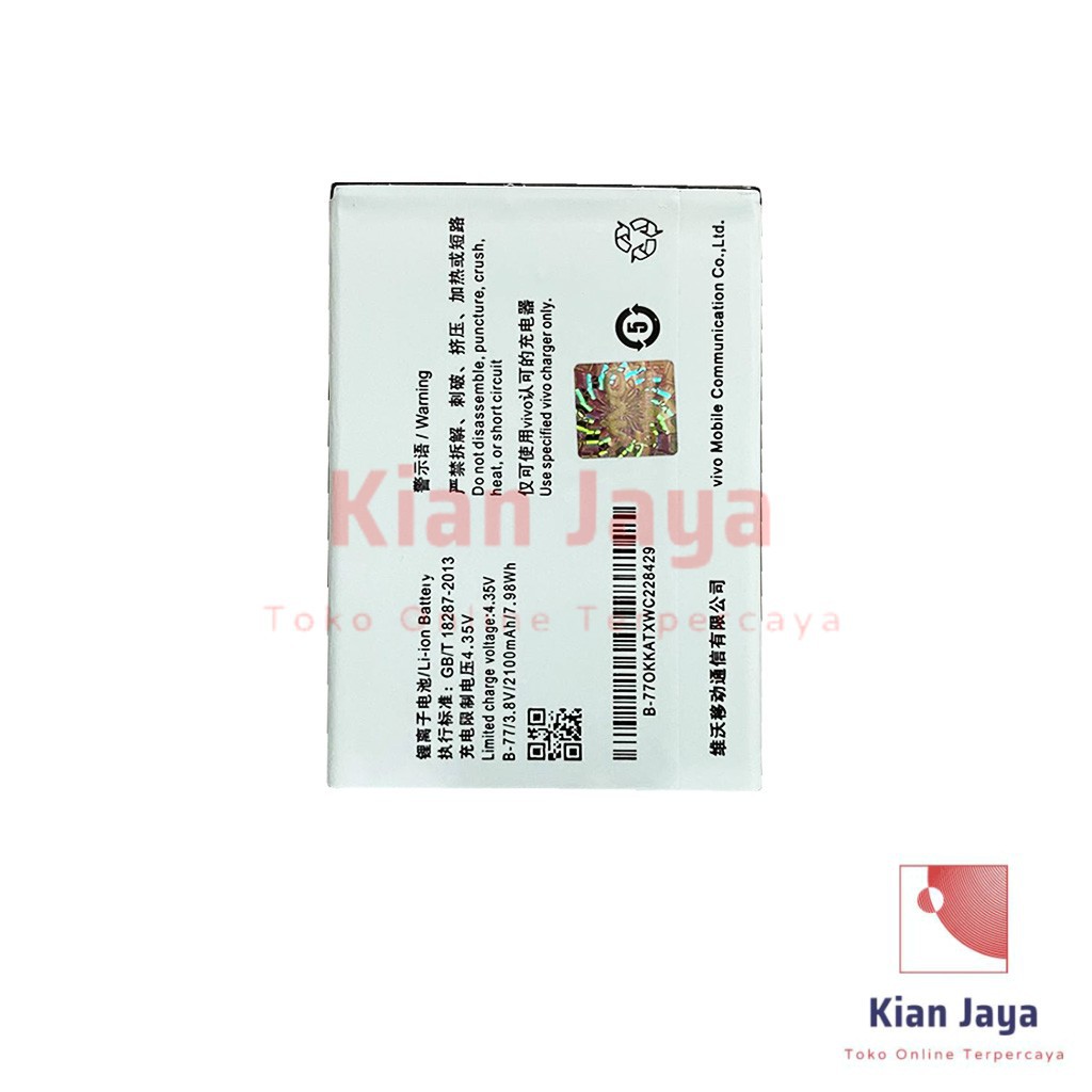 [Garansi 100% Ori] Baterai B-77 Untuk Handphone Vivo Y31 2015 Batrai Batre Battery B77 Y31L Original