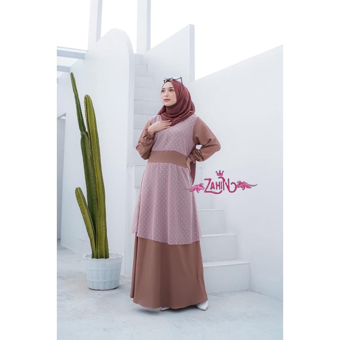 DRESS AZAHRA BRUKAT DAN MANDA LIST PUTIH ORI ZAHIN ITYCREPE HQ