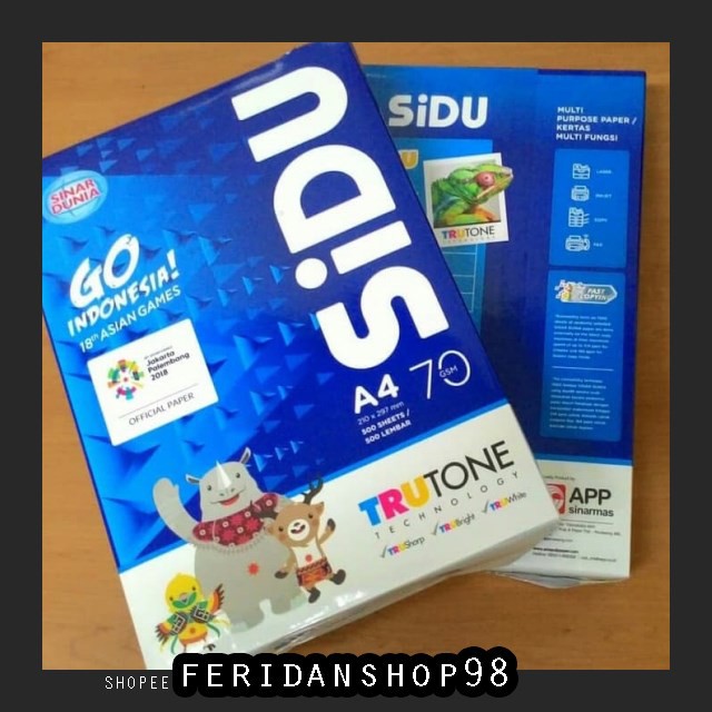 

FS1086 KERTAS PRINT & FOTOCOPY KERTAS HVS SINAR ATK DUNIA SIDU A4 70 GRAM MURAH BY FERIDANSHOP98