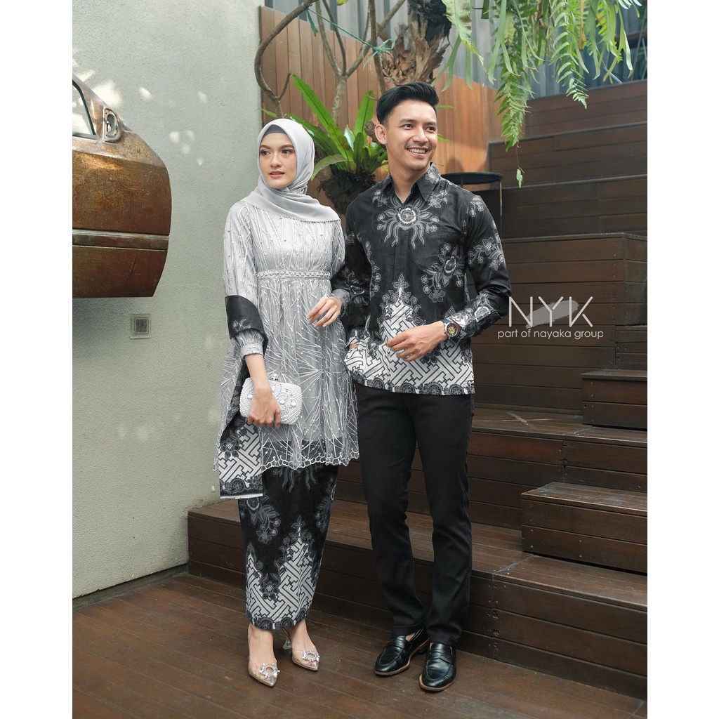 SET BATIK COUPLE BELINDA - COUPLE TUNIK TULLE PREMIUM - KEBAYA WISUDA - BAJU PESTA KONDANGAN - GRIYA BATIK COUPLE ORI - SET KEBAYA MODERN 2022 - SET KEBAYA BRIDESMAID