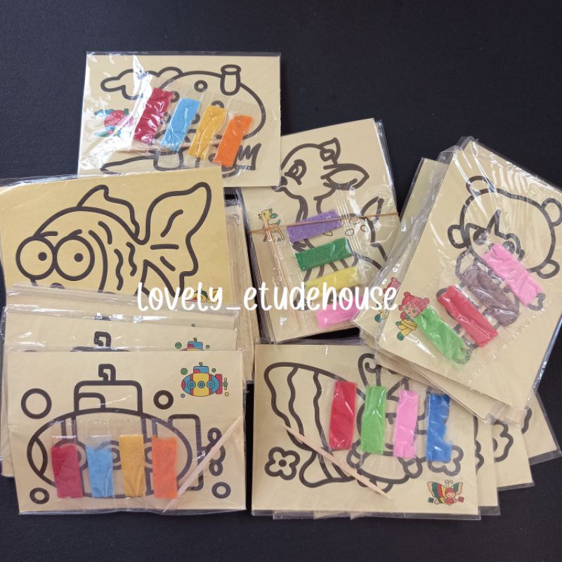 mainan pasir gambar | stiker pasir packing bubble wrap | pasir stiker |sticker pasir|pasir sticker|m