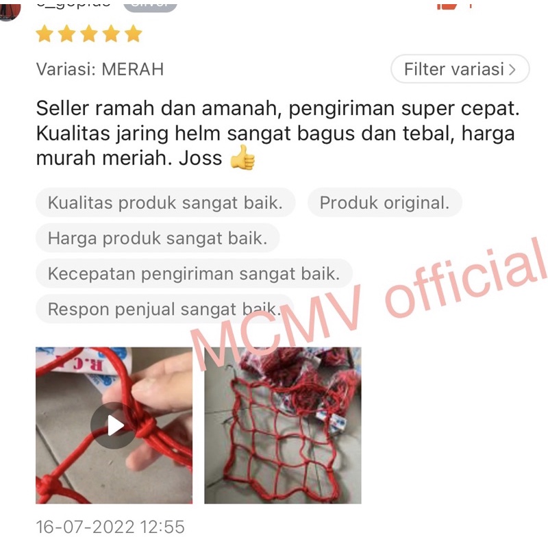 [BEST SELLER] TALI JARING BARANG / HELM / JAS HUJAN / JOK BAGASI MOTOR ELASTIS SERBAGUNA 32cm ANTI PUTUS