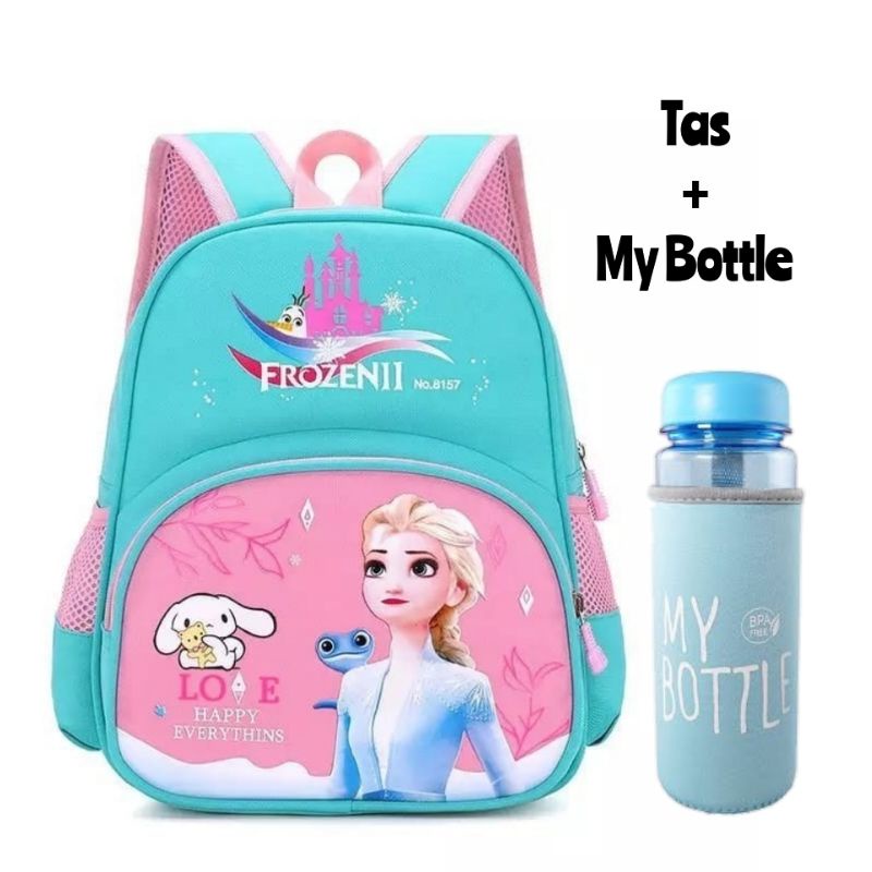 Tas Sekolah Anak Perempuan Paud TK SD Bonus My Bottle Keren