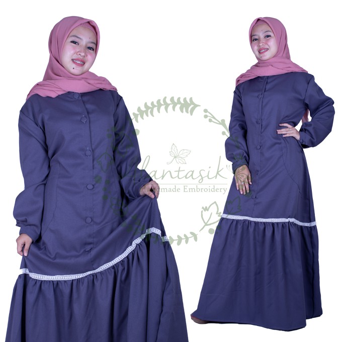 Alantasik - gamis syari jumbo fit to XL lace R.24/R.25