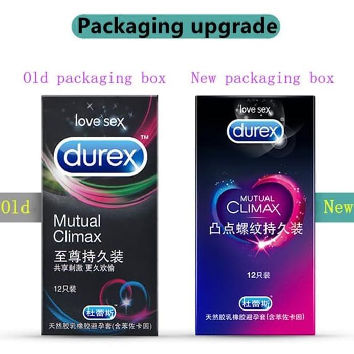 KONDOM DUREX MUTUAL CLIMAX CONDOM DOTTED GERIGI TAHAN LAMA - 12 PCS