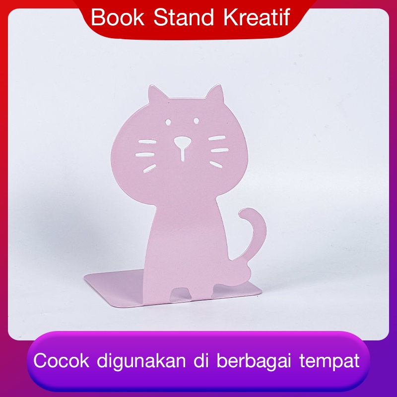 

Book Stand Besi Kreatif Pembatas Buku Meja Penyangga Buku Rak Buku Besi Penyekat Buku