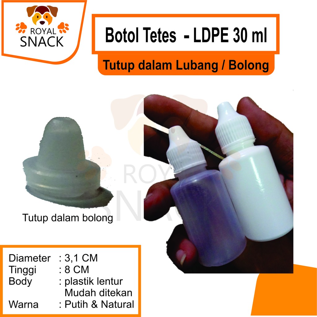 botol tetes mata 30 ml new LUBANG plastik NATURAL 30ml 30cc bolong