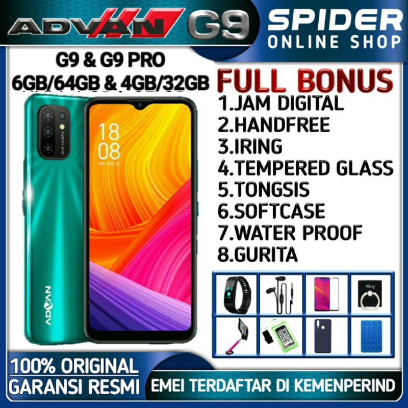 ADVAN G9 PRO RAM 6GB ROM 64GB GARANSI RESMI ADVAN | Shopee