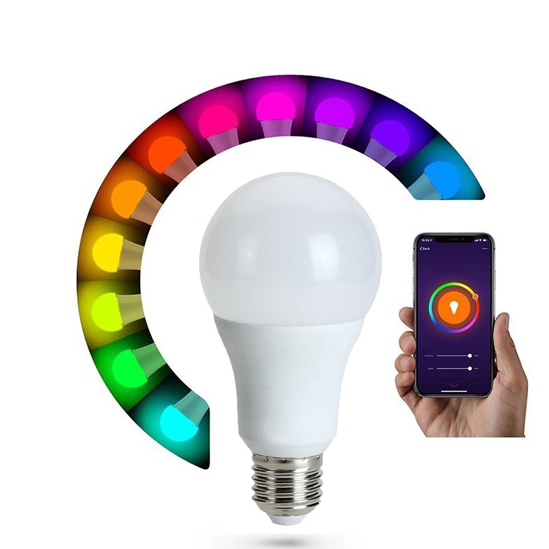 Lampu Smart Bluetooth LED Bohlam Bulb Fitting E27 9W RGB Smart Home