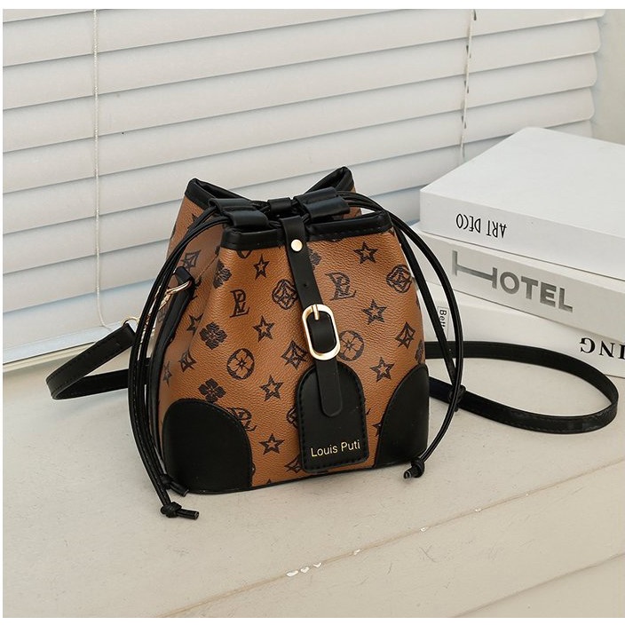 BJ61304 - BROWN/COFFEE FLOWER - TAS SLEMPANG SERUT WANITA FASHION IMPORT MODIS ELEGAN TERMURAH TERLARIS TERBARU BAGSTORE JAKARTA TAS BATAM ZC1304