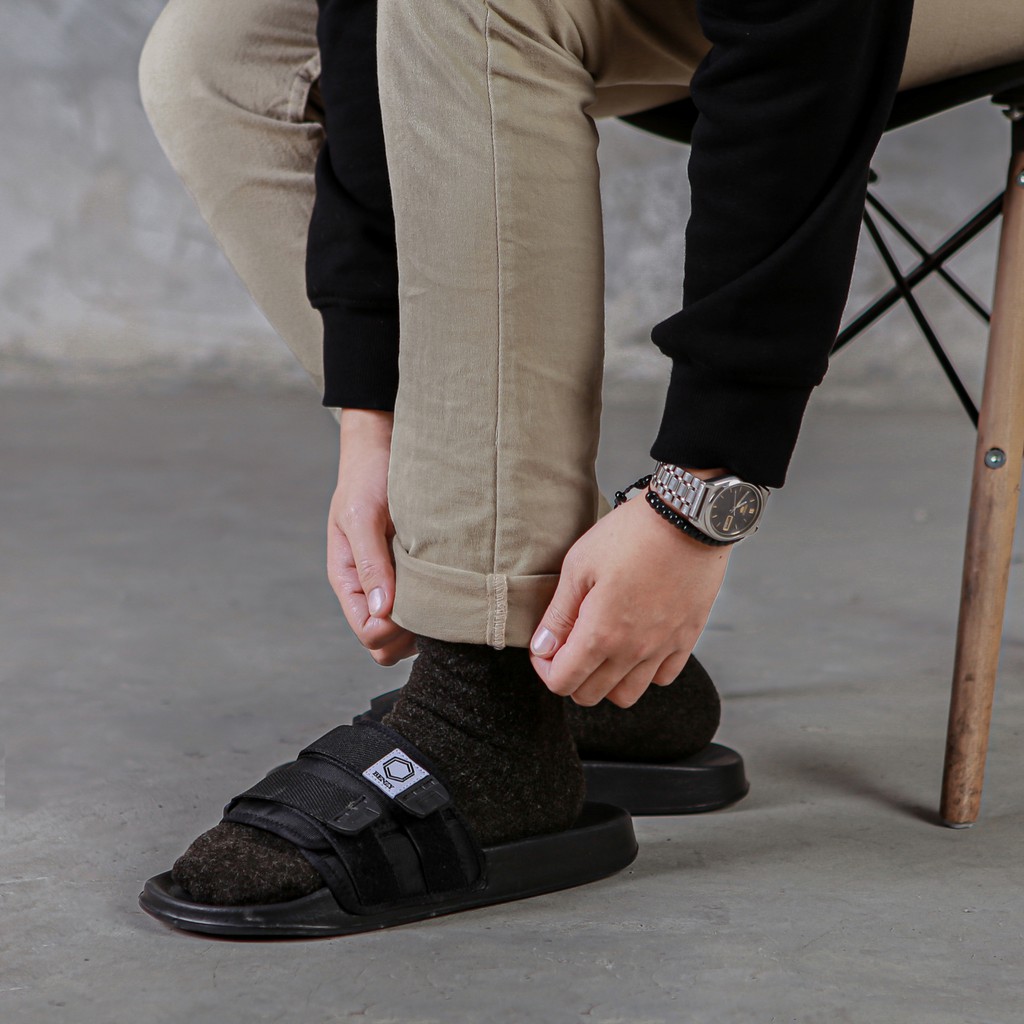 SHAKA BLACK | FORIND x BENZY | Sandal EVA Ringan Slop Santai Simple Pria/Men Sendal Footwear Ori