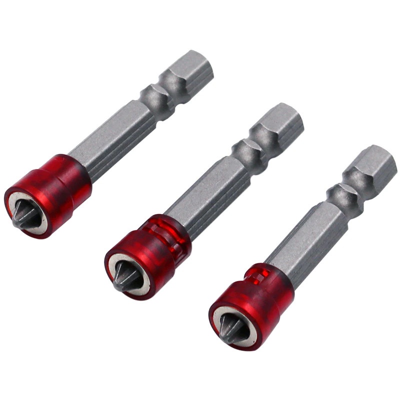 Kepala Obeng Magnetic Screwdrivers Hex Shank 1 PCS - BI383 - Silver/Red