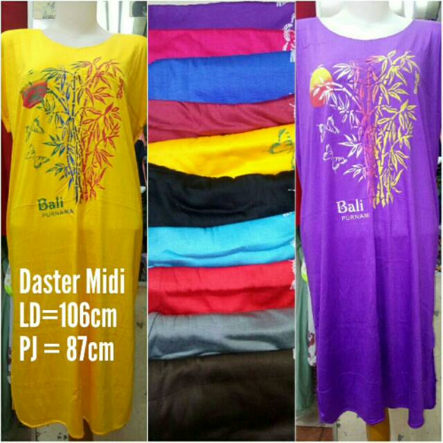 TERLARIS Daster Midi Motif Bambu Bahan Spandex Jersey