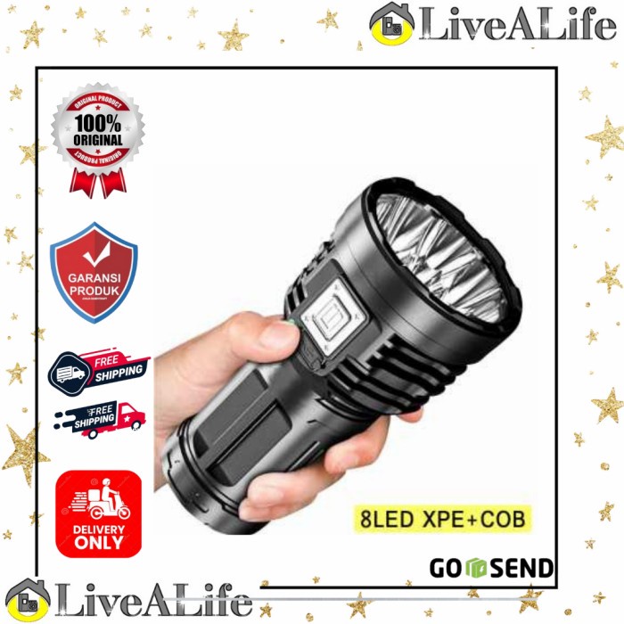 Zhiyu Senter LED Flashlight Waterproof USB Rechargeable XPE+COB - S11