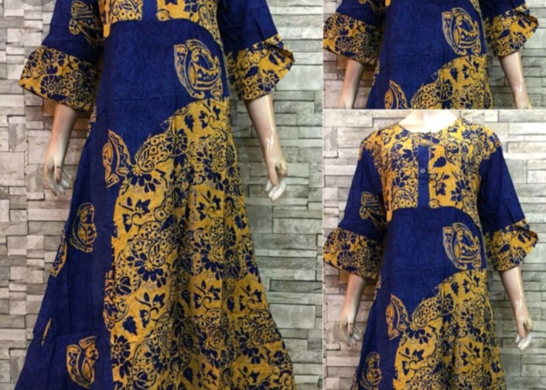 Sekdress Resleting Model Marina | Batik Cap Pekalongan