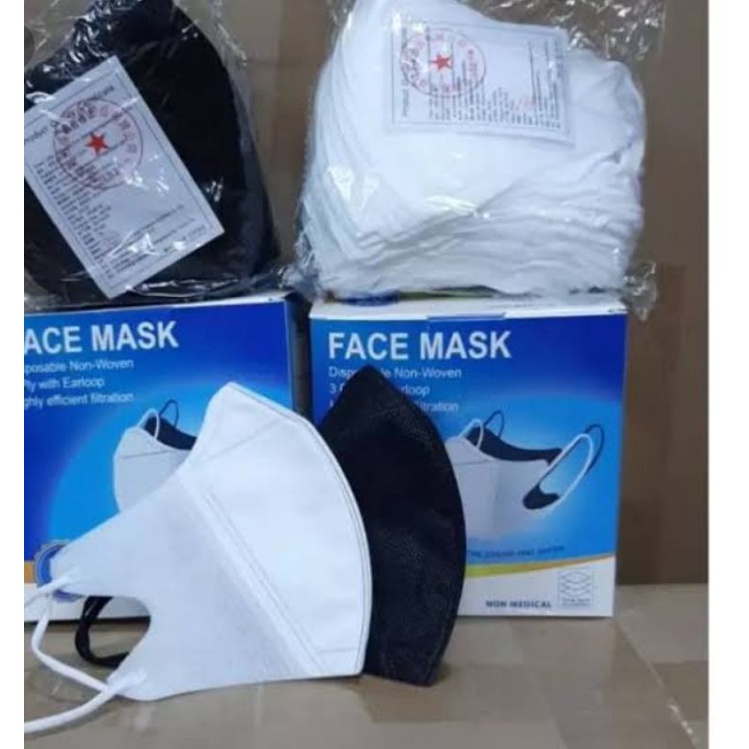 Promo Masker Duckbill hitam putih 50 pcs Murah CL