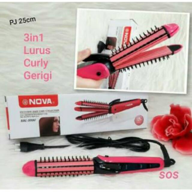  NOVA  3  IN 1  CATOK  RAMBUT  3IN1 NANO CERAMIC CATOKAN CURLY 