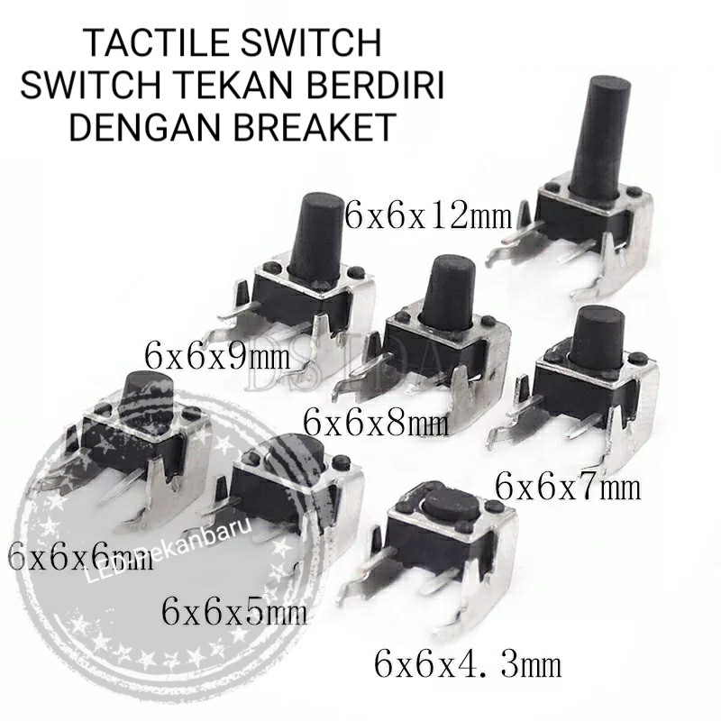 SWITCH PCB TOMBOL TACTILE TACT PUSH BUTTON BERDIRI UNTUK TV LCD DVD AC
