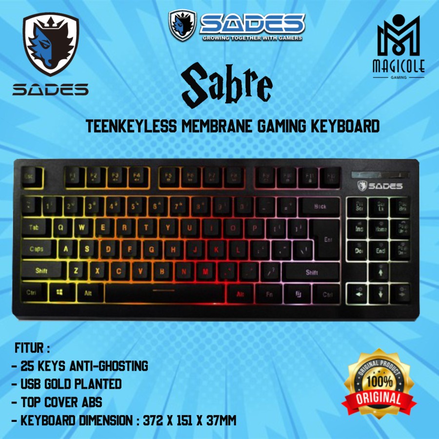Sades Sabre TKL RGB Keyboard Gaming